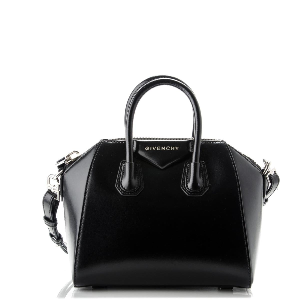 Givenchy Mini Antigona in Black Shiny Calfskin